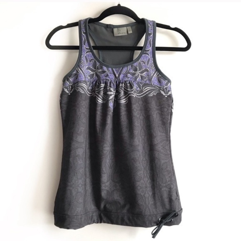 Athleta Gray and Purple Tinker Tank Top Size xs